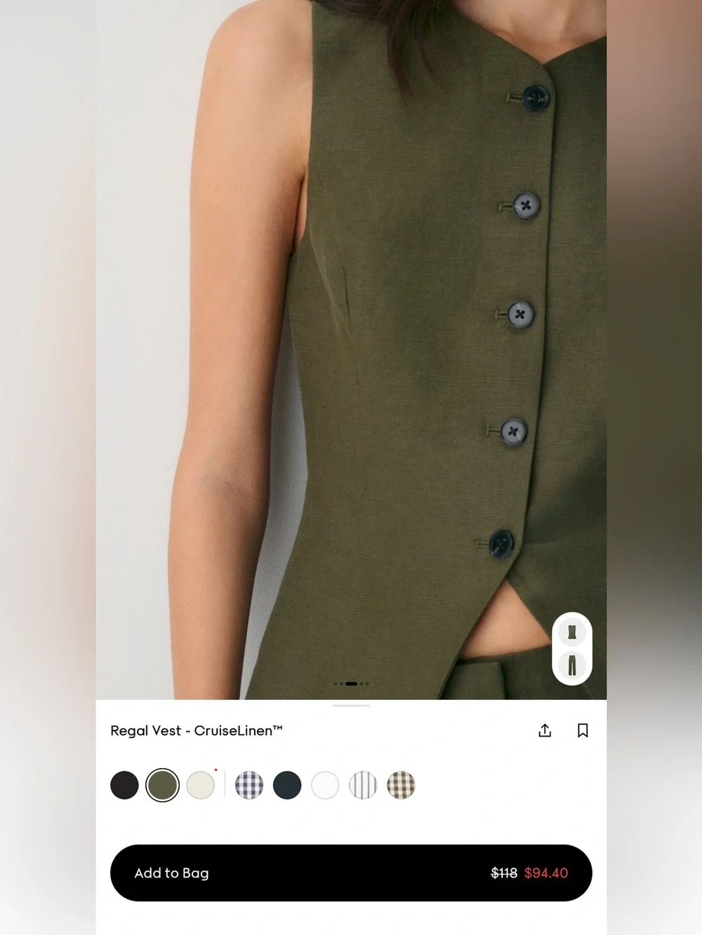 Aritzia Brown Linen Set: Vest and Limitless Dark Brown Trousers
